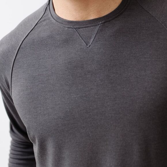 Cozy earth Ultrasoft Crewneck LS Sweatshirt charcoal size Large NWT in packag - Picture 2 of 8